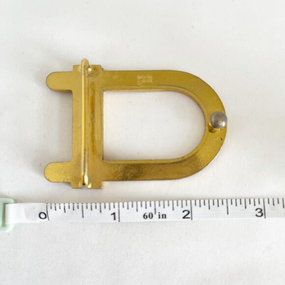 DIOR  Vintage Belt Buckle Gold Tone Black Enamel - Picture 6 of 10